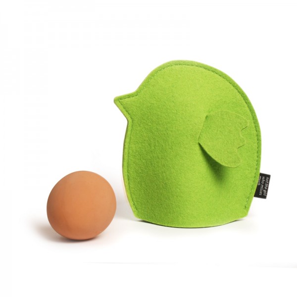 Eierwärmer Chick aus Wollfilz Maigrün
