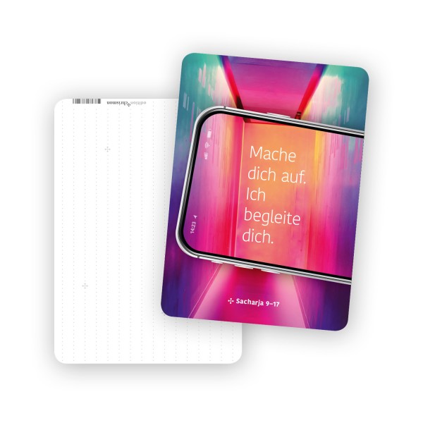 edition chrismon - Postkarte Chillbibel - Mache dich auf, ich begleite dich. (Sacharja 9–17)