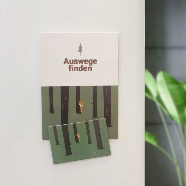 Auswege finden – Magnet mit Postkarte