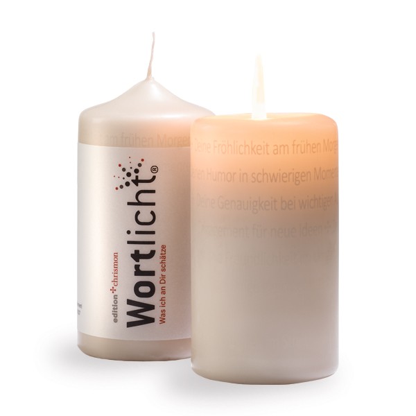 Was ich an Dir schätze, Wortlicht-Kerze