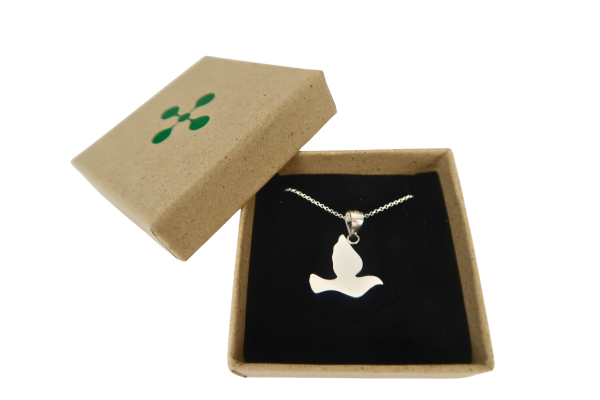 Schmuckset Fliegende Taube mit Silberkette