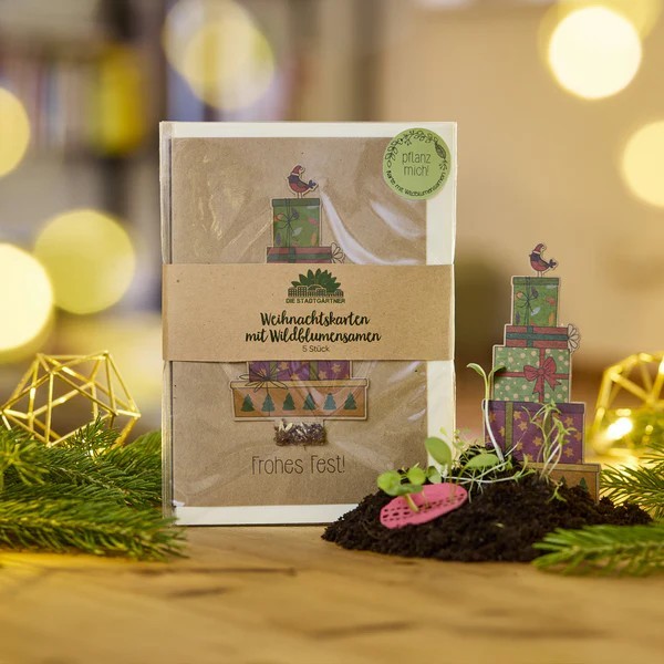 Wachsende Weihnachtskarten (5 Karten im Set)