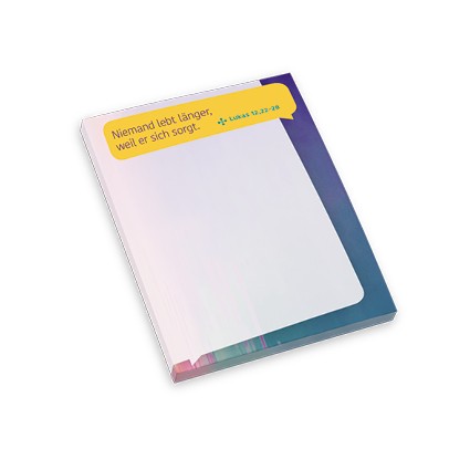 Haftnotizen Und Gott chillte – Niemand lebt länger, weil er sich sorgt.