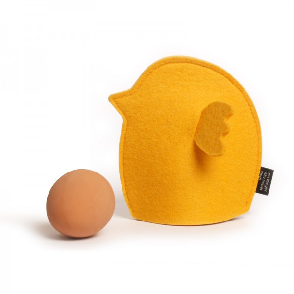 Eierwärmer Chick aus Wollfilz Gelb