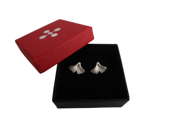 Ohrstecker-Set Ginkgo aus Silber