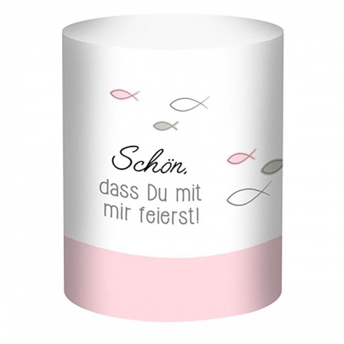 Mini-Tischlichter "Schön, dass Du mit mir feierst" rosa