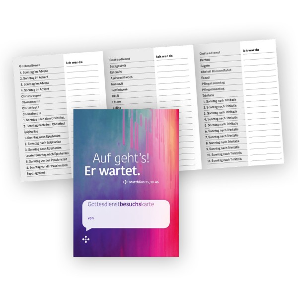 edition chrismon - Gottesdienstbesuchskarte – Auf geht's! Er wartet. Je 10Stk.