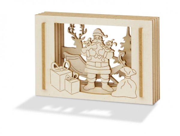 Frohes Fest! Der Weihnachtsmann in der Streichholzschachtel