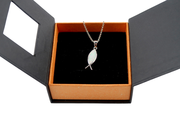 Schmuckset "Ichthys" mit weißem Opal