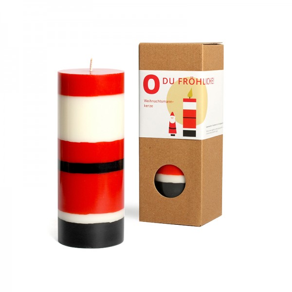 Grußkerze dicker Weihnachtsmann
