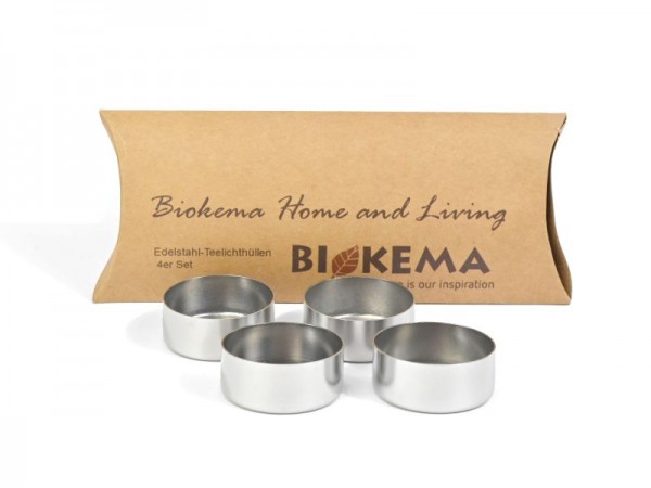 Teelichthalter 4er Set - Edelstahl