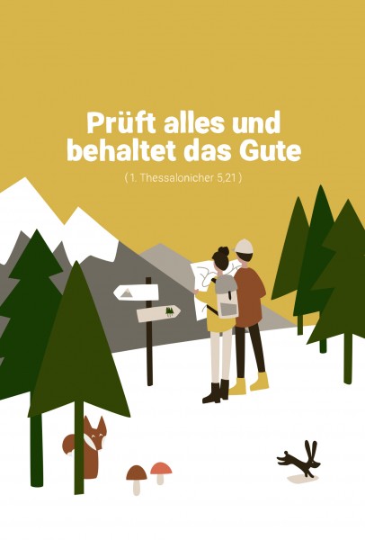 Klappkarte zur Jahreslosung 2025 - Prüft alles und behaltet das Gute!