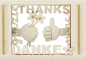 Mini-Danke in der Streichholzschachtel