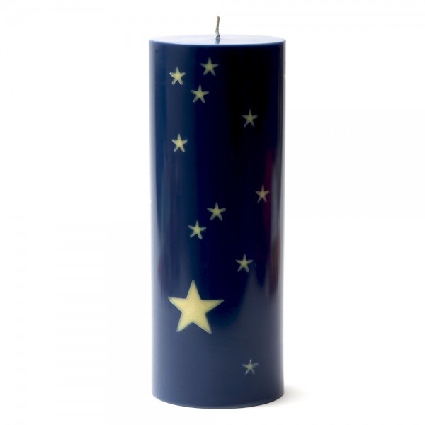 Große Grußkerze – Sternenhimmel